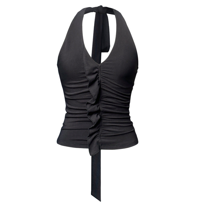 Elegant Lace Strap Backless Party Camisole – Chic Stretch Fit