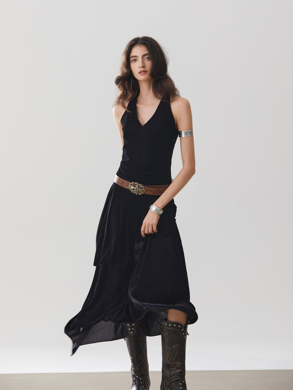 Stylish Party Dress with Asymmetrical Hem – Versatile for Spring, Autumn, and Winter Events