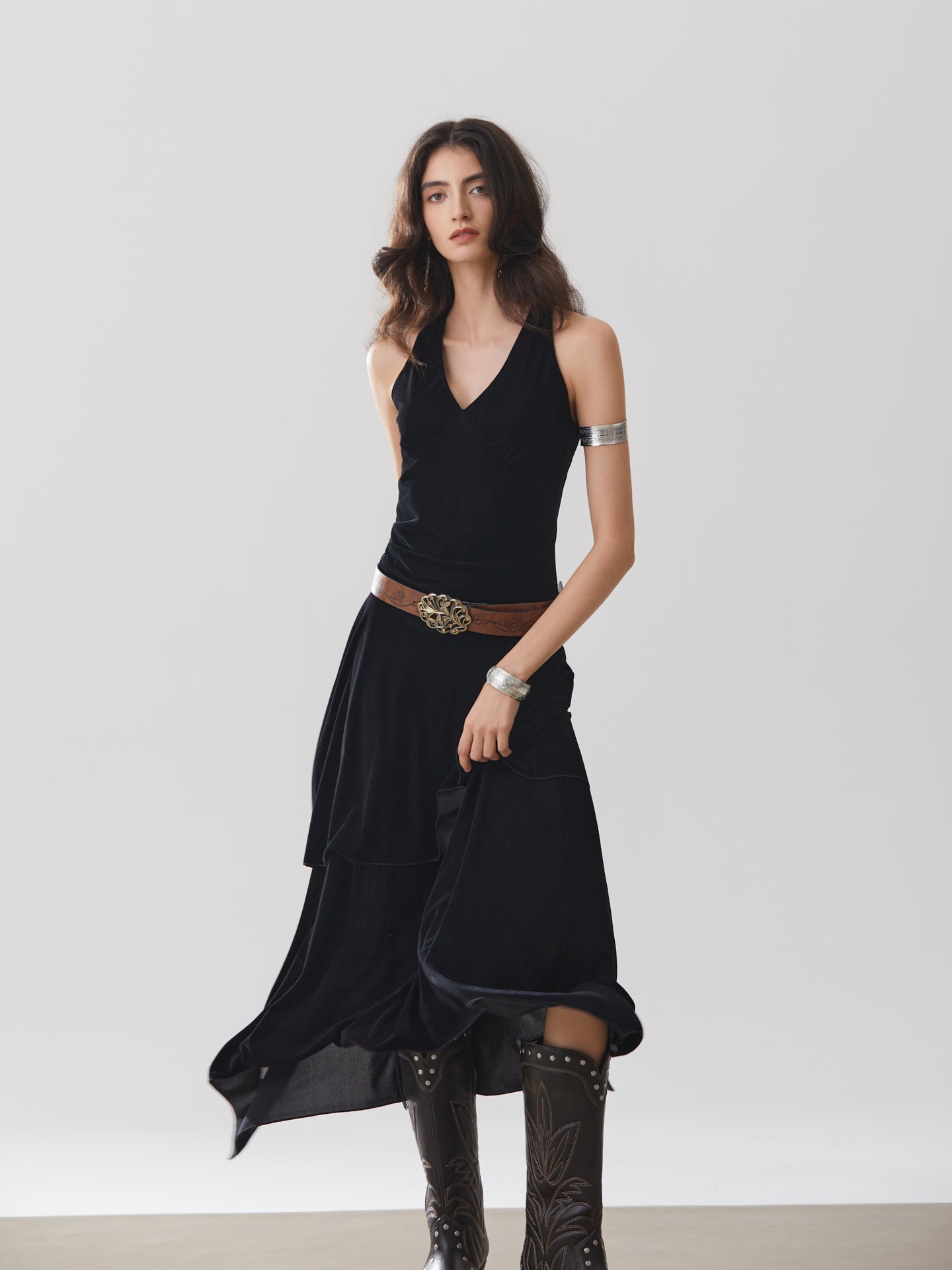 Stylish Party Dress with Asymmetrical Hem – Versatile for Spring, Autumn, and Winter Events