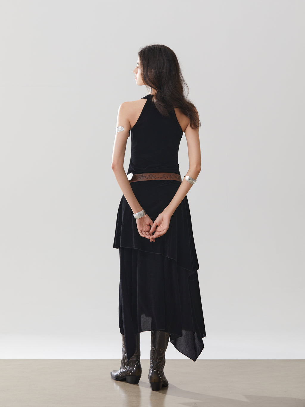 Stylish Party Dress with Asymmetrical Hem – Versatile for Spring, Autumn, and Winter Events