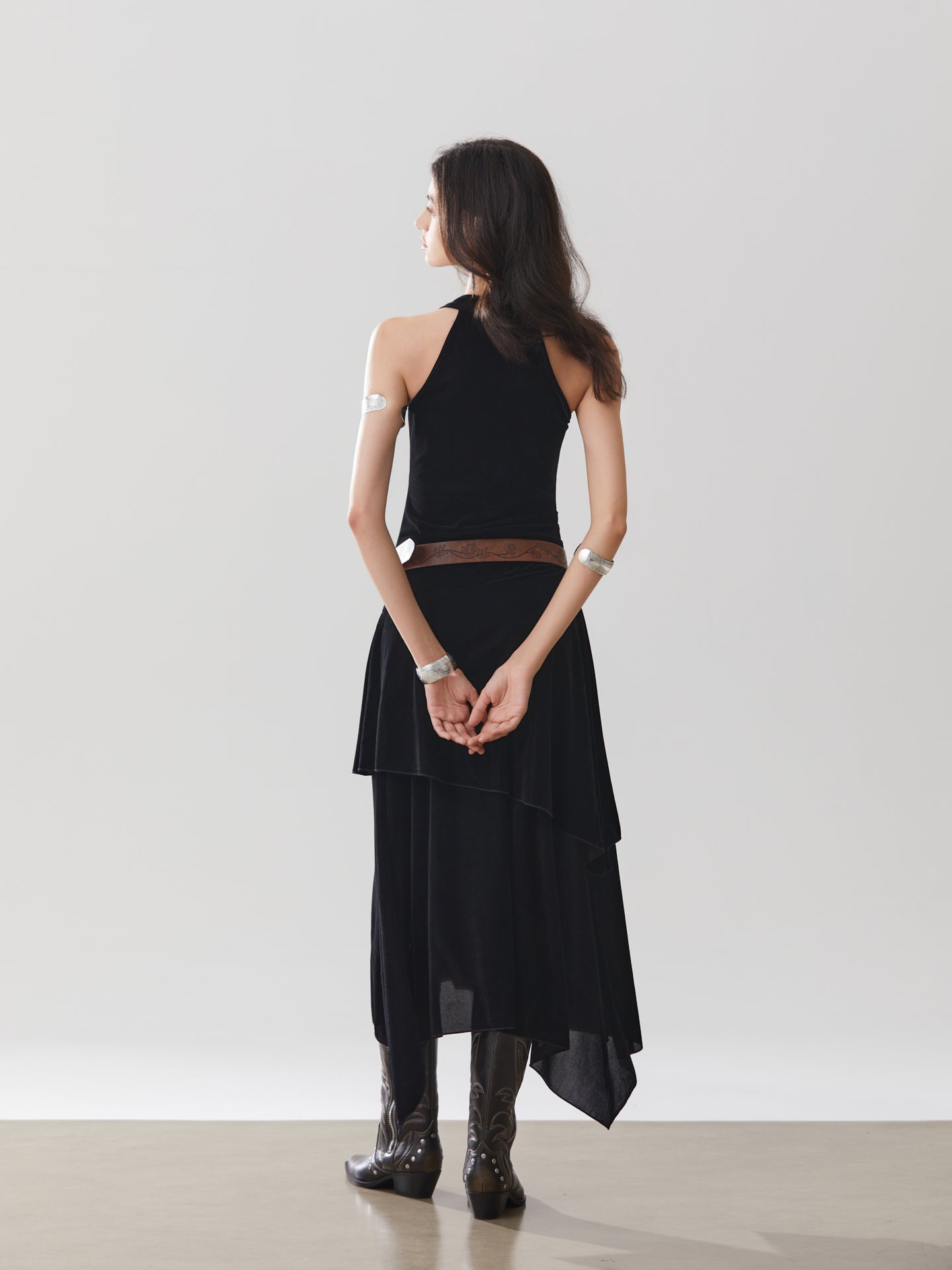 Stylish Party Dress with Asymmetrical Hem – Versatile for Spring, Autumn, and Winter Events