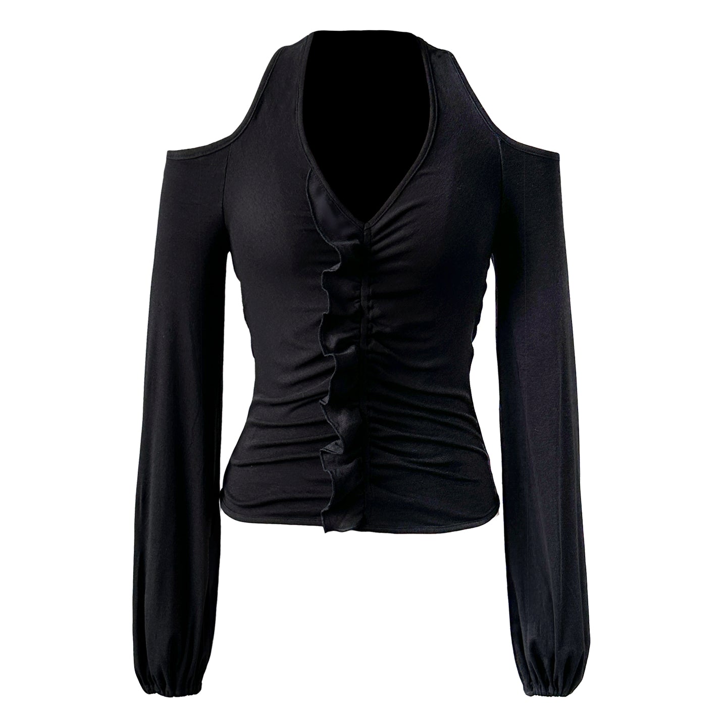 Off-Shoulder Ruffle Tee – Effortless for Parties & Everyday Wear